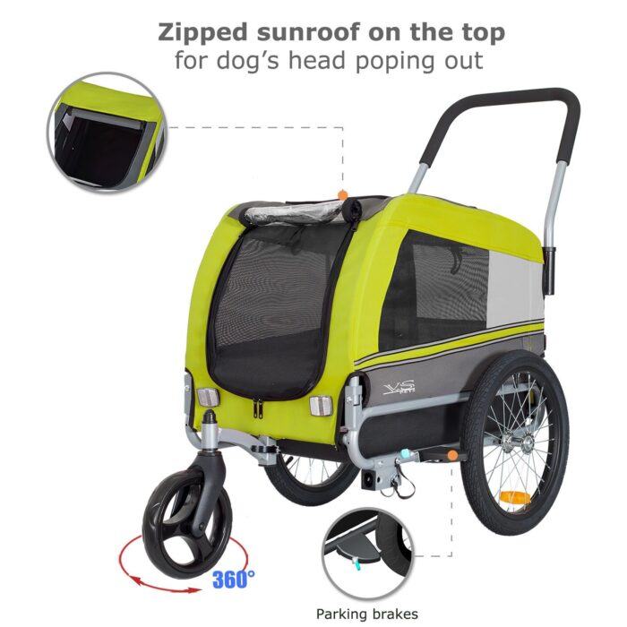 Hundeanhänger Tiggo VS Pets Medium & Buggy - Grün Lemon – Bild 2