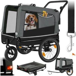 Hundeanhänger TECTAKE 3in1 multifunktional - grau