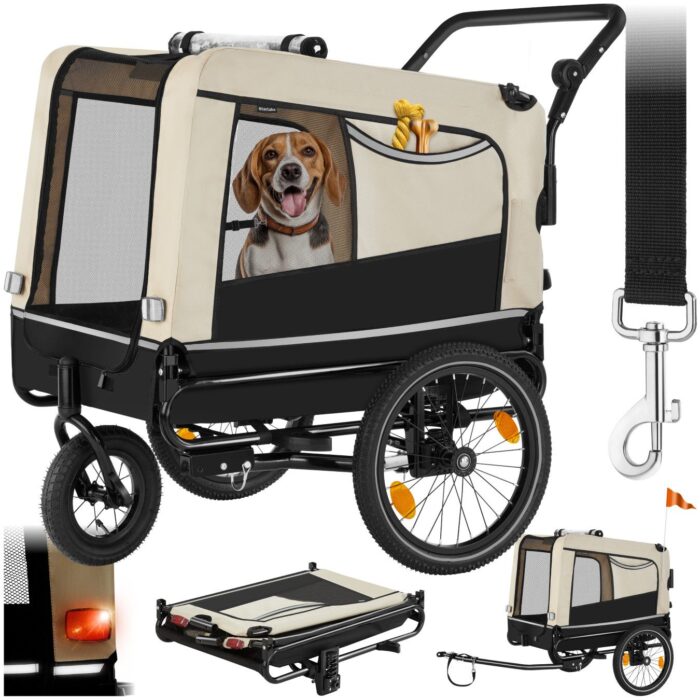 Hundeanhänger TECTAKE 3in1 multifunktional - beige