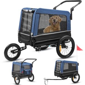 Hundeanhänger VESKA 3 in1 Hundebuggy, Jogger für Hunde - blau