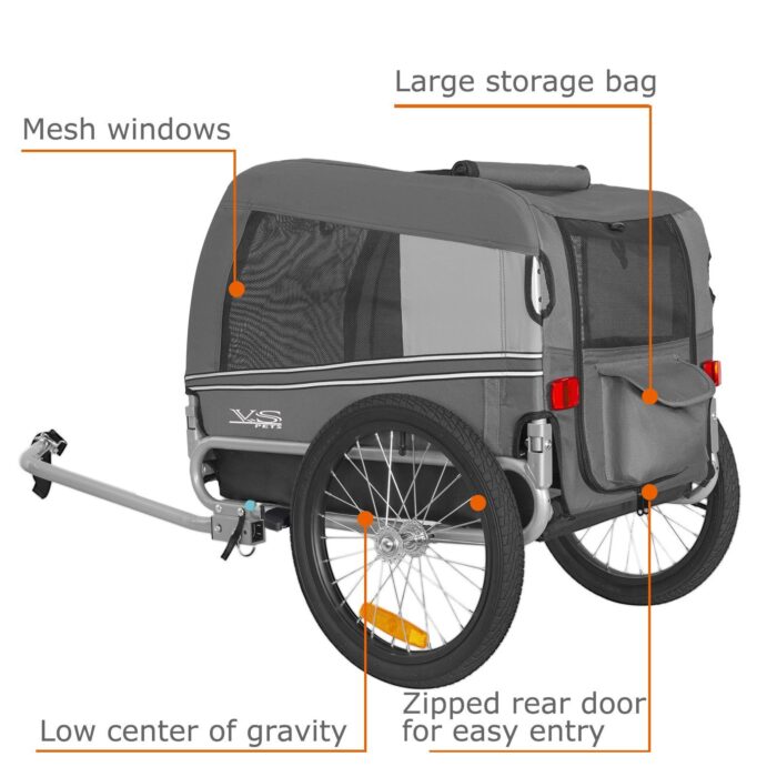 Hundeanhänger Tiggo VS Pets Medium & Buggy - Grau – Bild 3