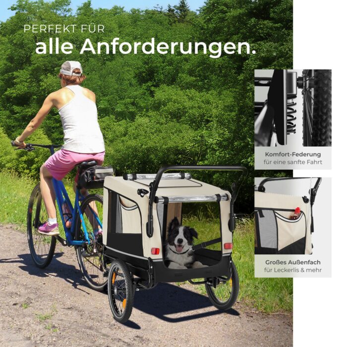 Hundeanhänger TECTAKE 3in1 multifunktional - beige – Bild 15