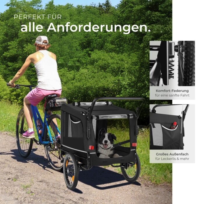 Hundeanhänger TECTAKE 3in1 multifunktional - schwarz – Bild 16