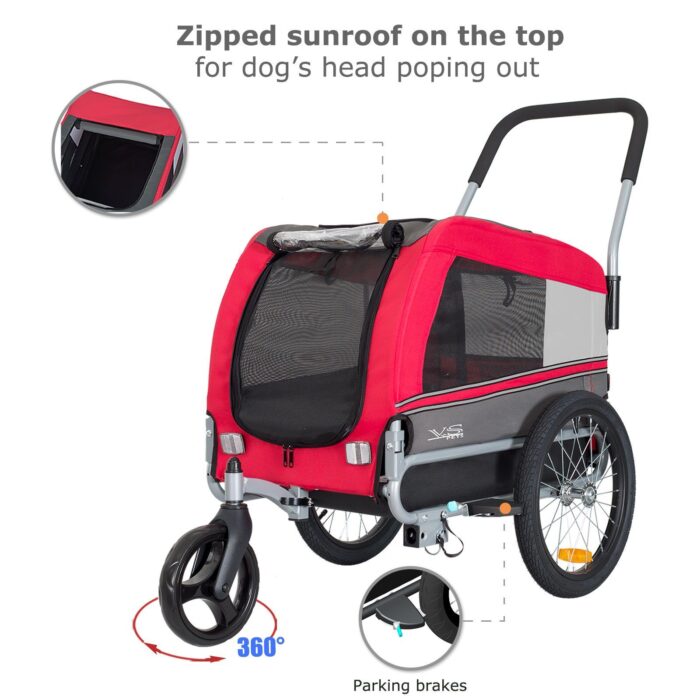 Hundeanhänger Tiggo VS Pets Medium & Buggy - Rot – Bild 8