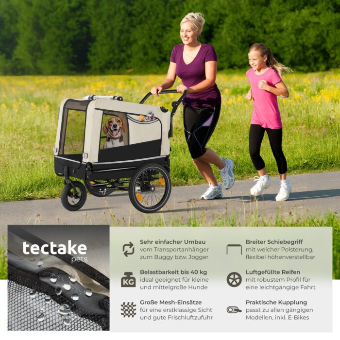 Hundeanhänger TECTAKE 3in1 multifunktional - beige – Bild 17